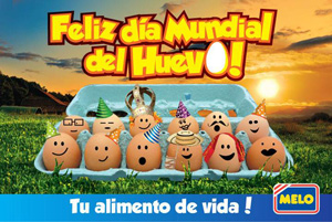  Afiche de promoción de Melo como parte del Día Mundial del Huevo